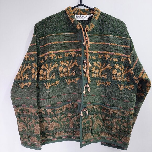 Vintage Flashback Women’s‎ Tree Patterned Long Sleeve Jacket/Coat, Size M - Picture 1 of 11